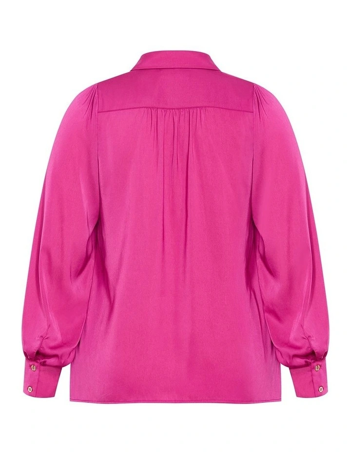 Plus Size Hadlee Long Sleeve Shirt in Framboise image 4