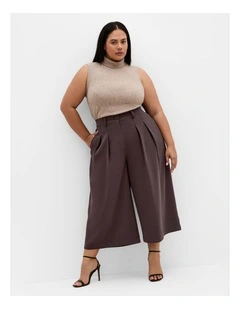 Plus Size Abbie Crop Pant in Chocolate