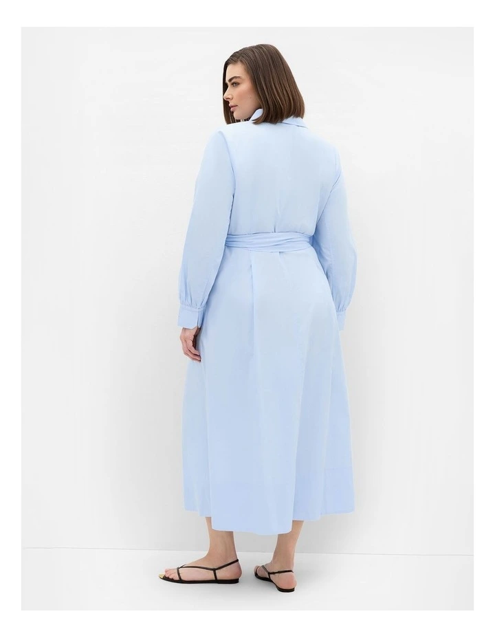 Plus Size Alexandria Tie Shirt Dress in Ice Blue image 2
