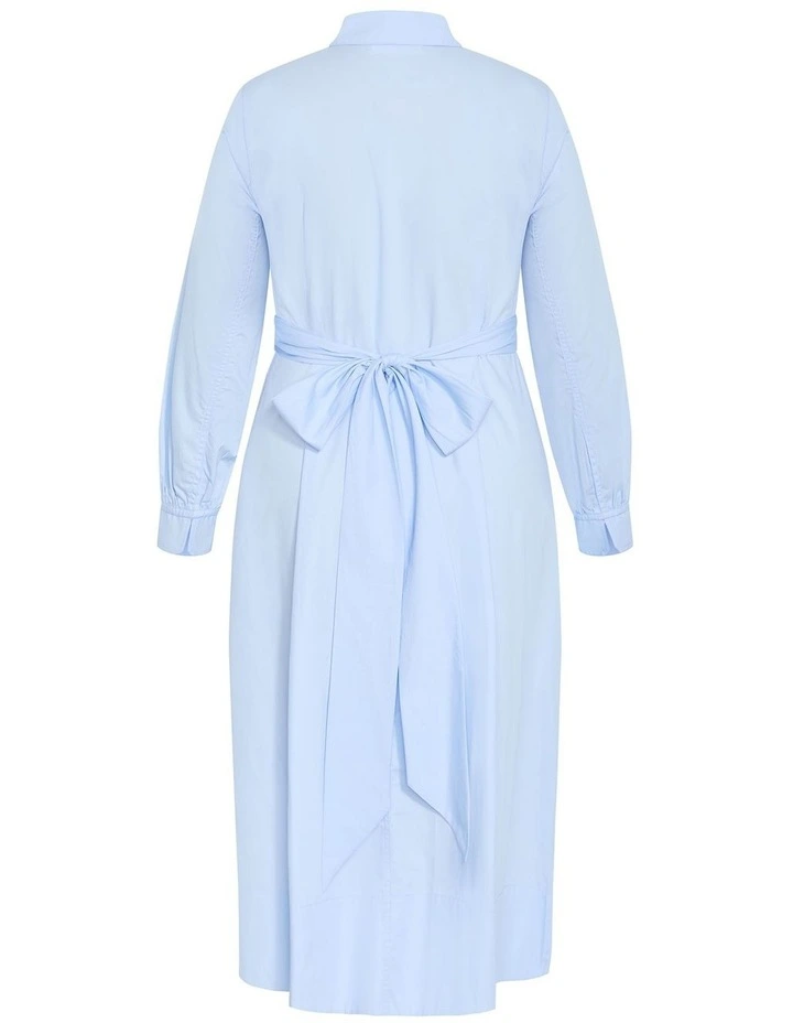 Plus Size Alexandria Tie Shirt Dress in Ice Blue image 4