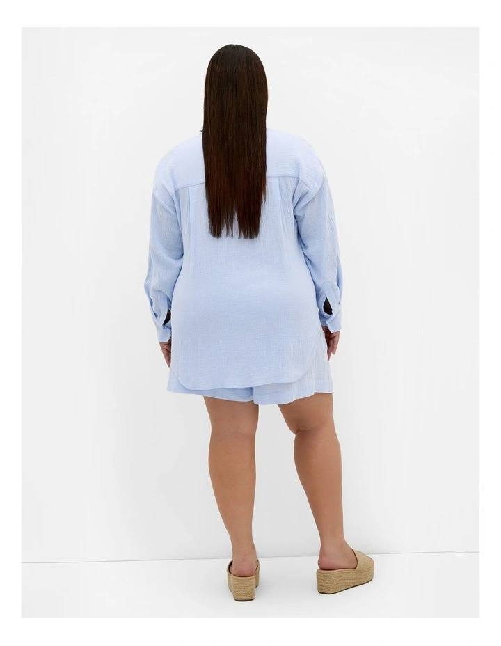 Plus Size Havana Relaxed Shirt in Blue image 2