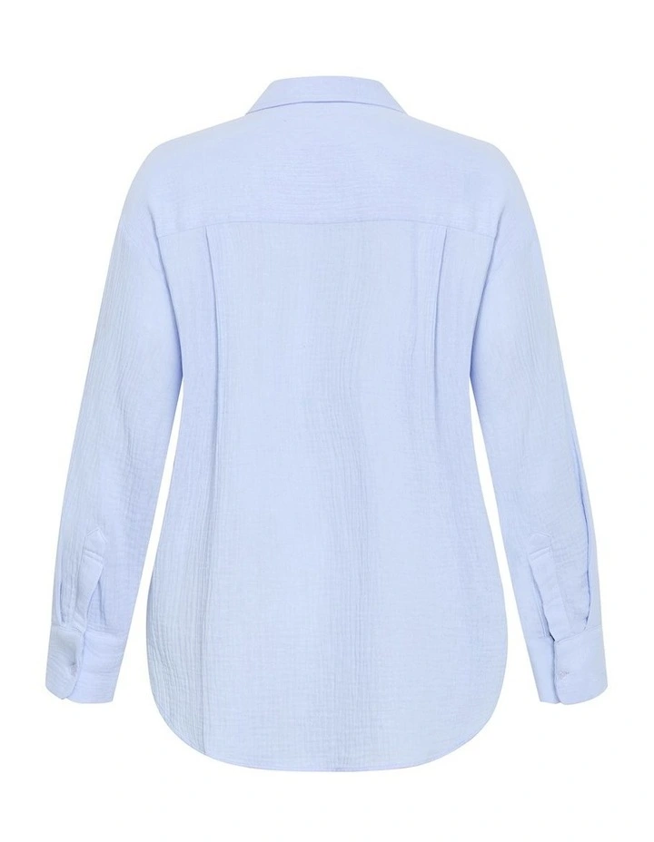 Plus Size Havana Relaxed Shirt in Blue image 4