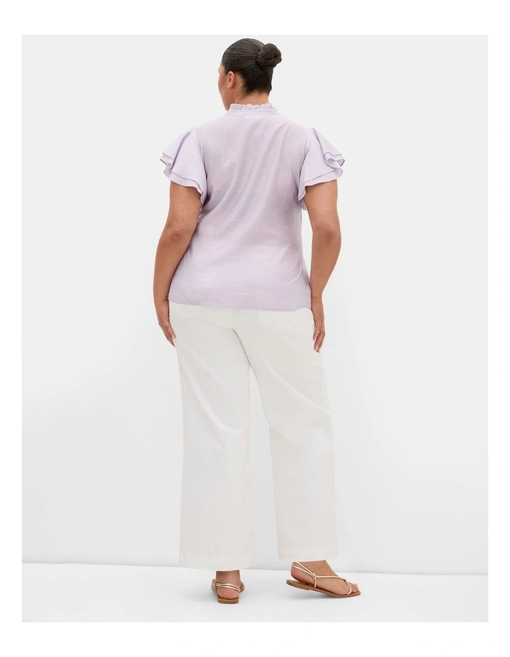 Plus Size Dakota Flutter Sleeve Top in Lilac image 2