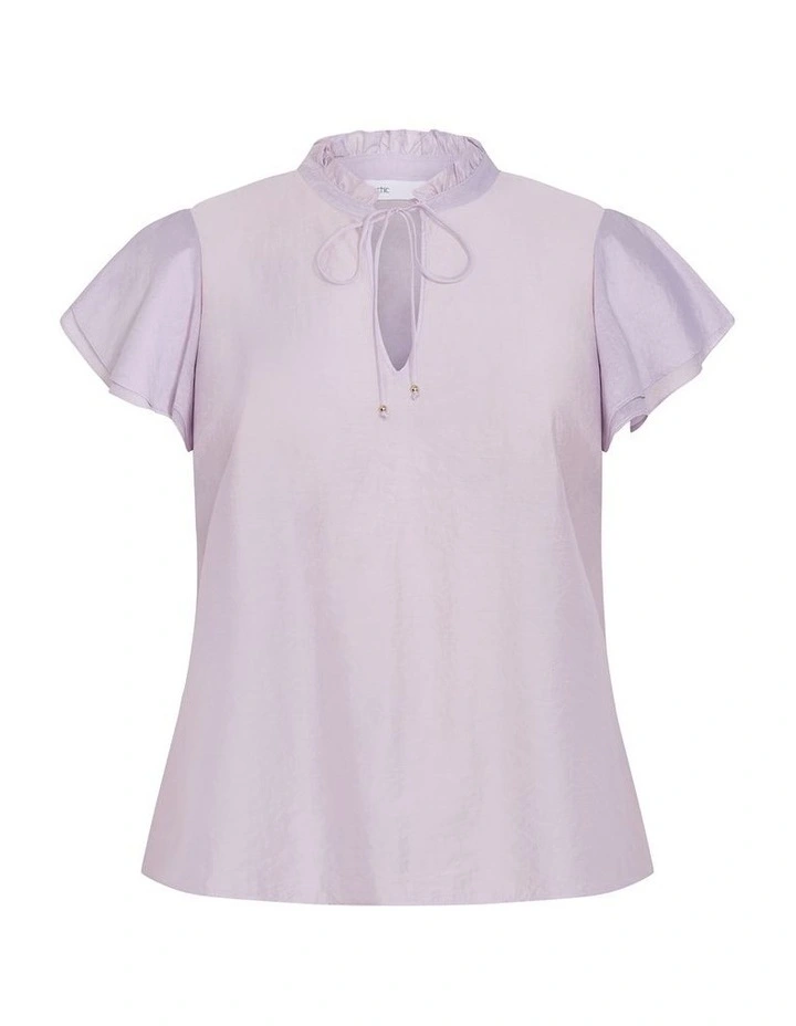 Plus Size Dakota Flutter Sleeve Top in Lilac image 3