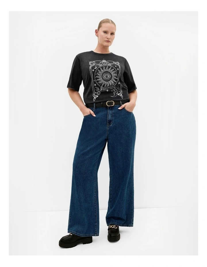 Plus Size Lola Cotton Tee in Black image 1