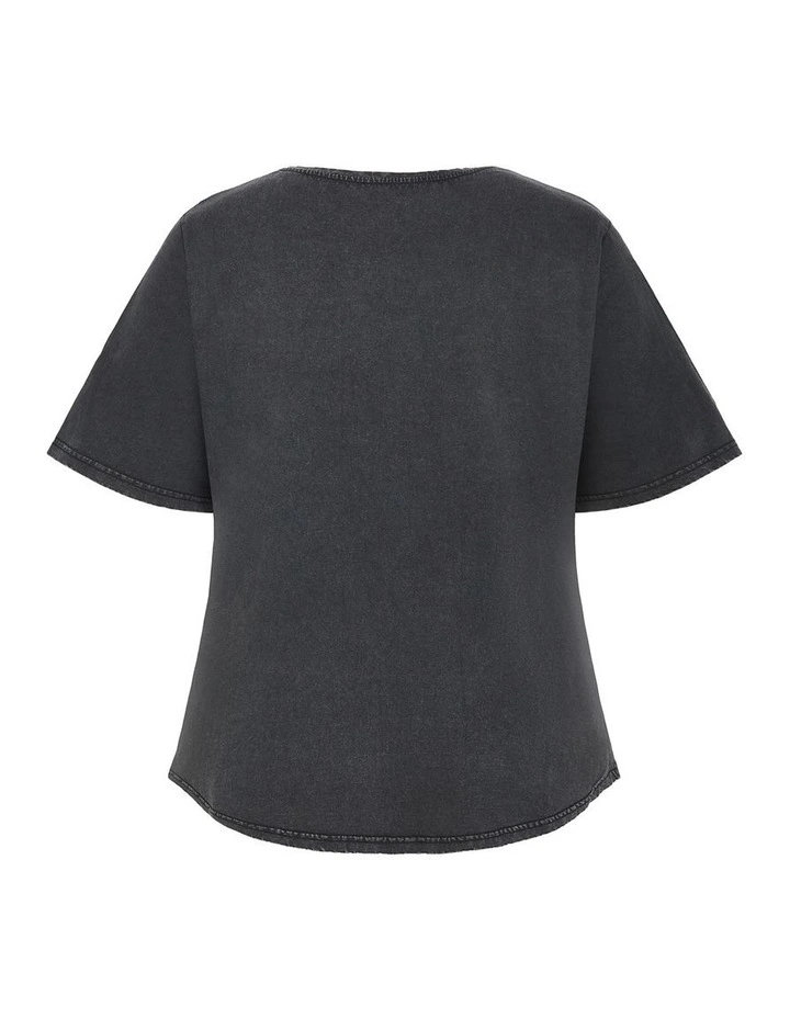 Plus Size Lola Cotton Tee in Black image 4