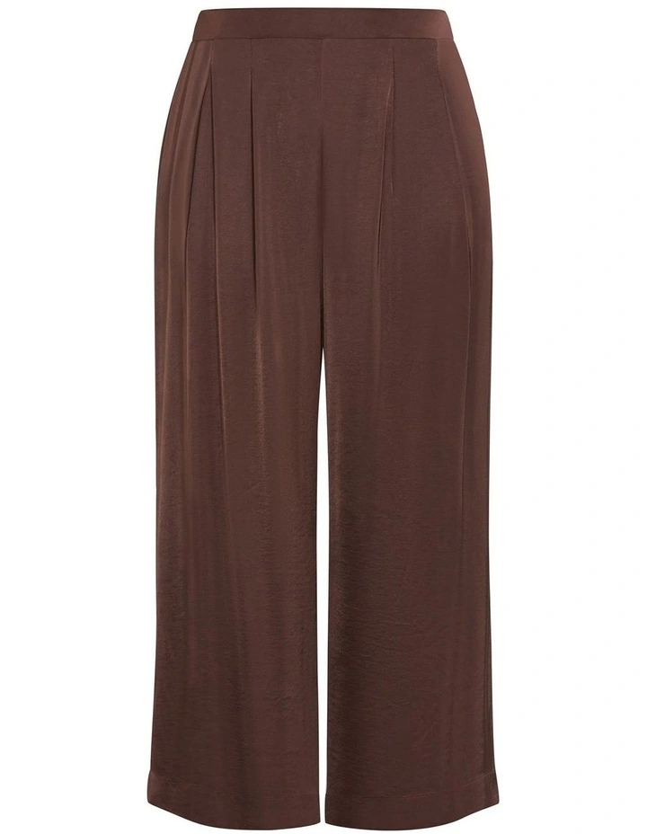 Plus Size Helena Wide Leg Satin Pant in Chocolate image 3