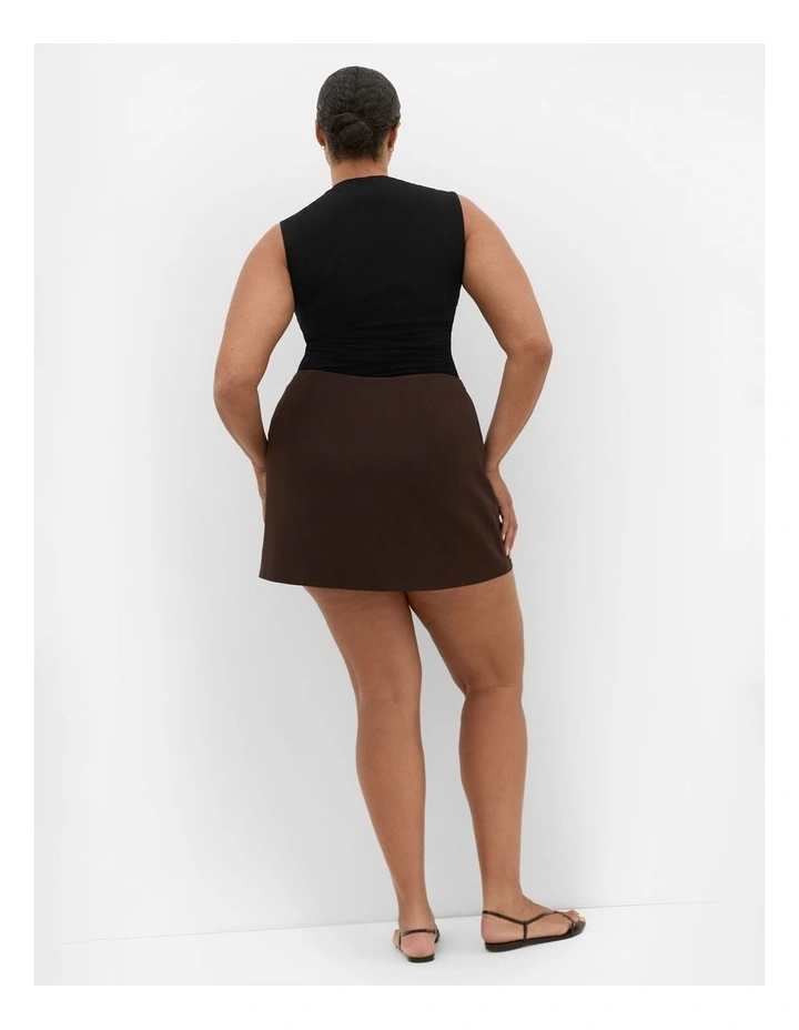 Plus Size Abbie Mini Skort in Chocolate image 2