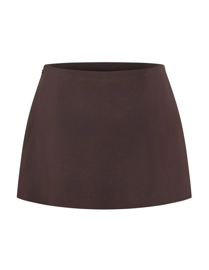 Plus Size Abbie Mini Skort in Chocolate image 3