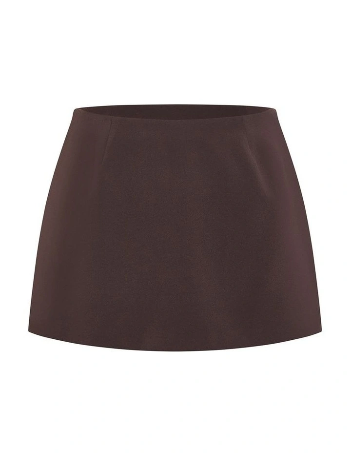 Plus Size Abbie Mini Skort in Chocolate image 4