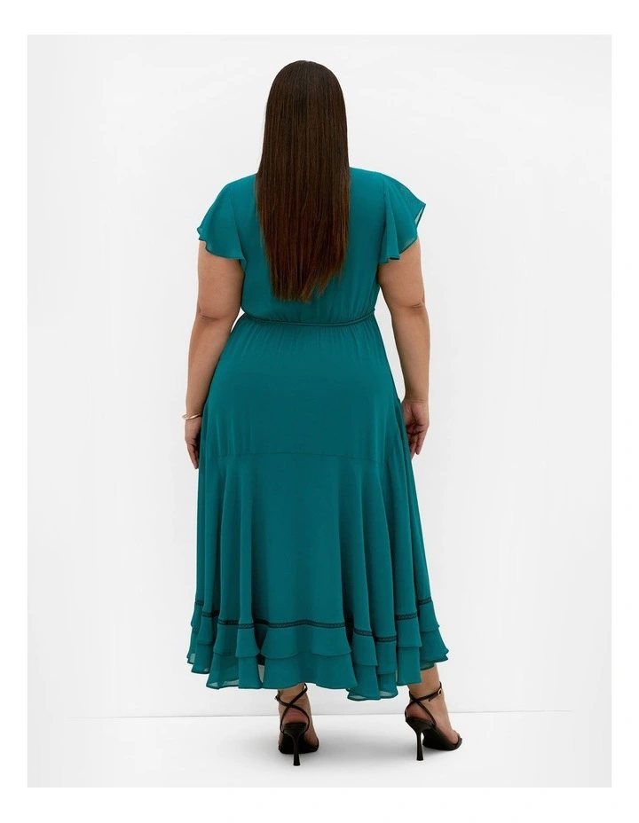 Plus Size Yasmine Short Sleeve Maxi Dress in Emerald image 2