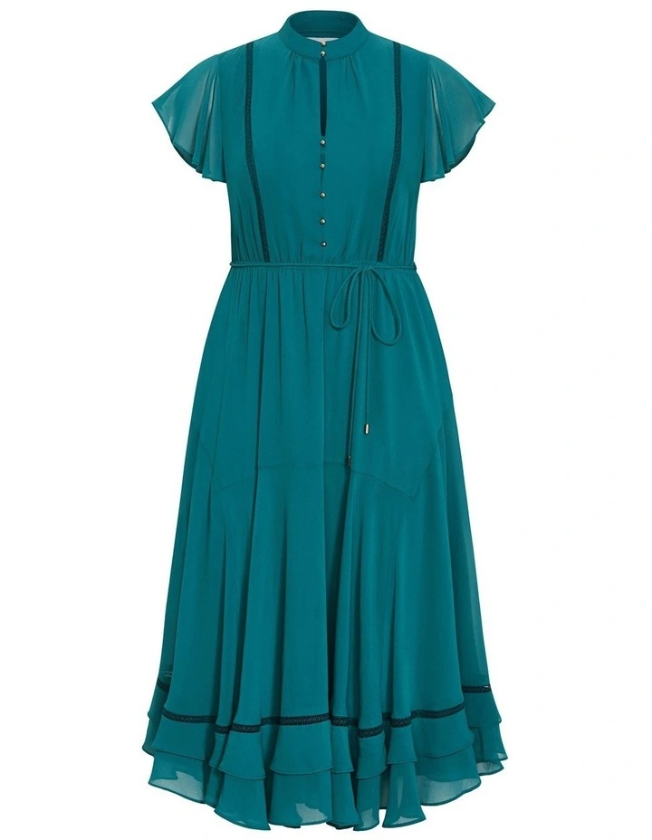 Plus Size Yasmine Short Sleeve Maxi Dress in Emerald image 3