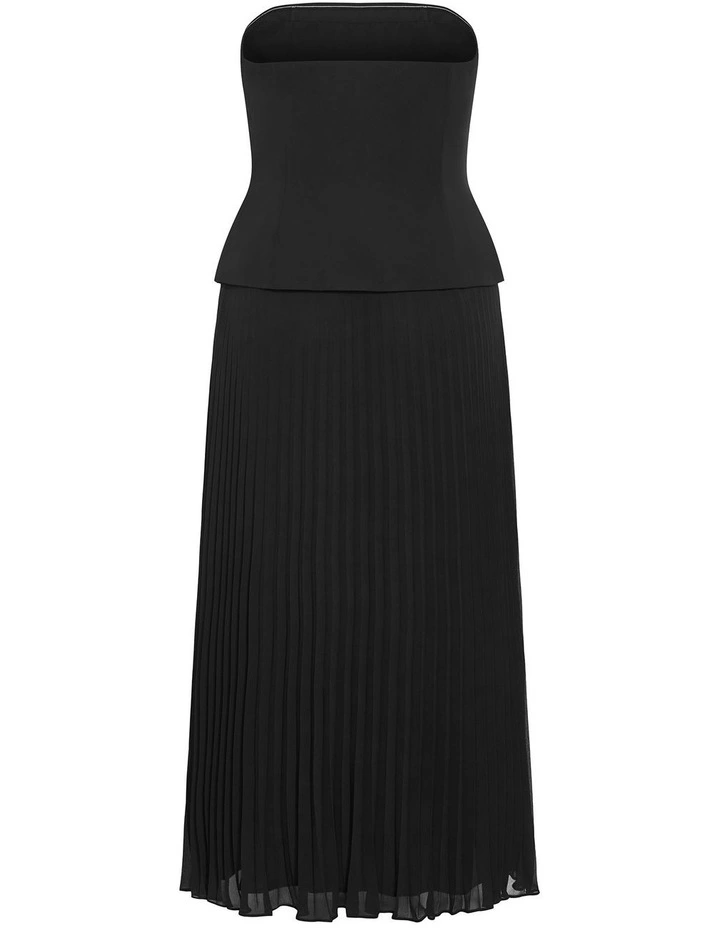 Plus Size Loretta Strapless Pleat Maxi Dress in Black image 4