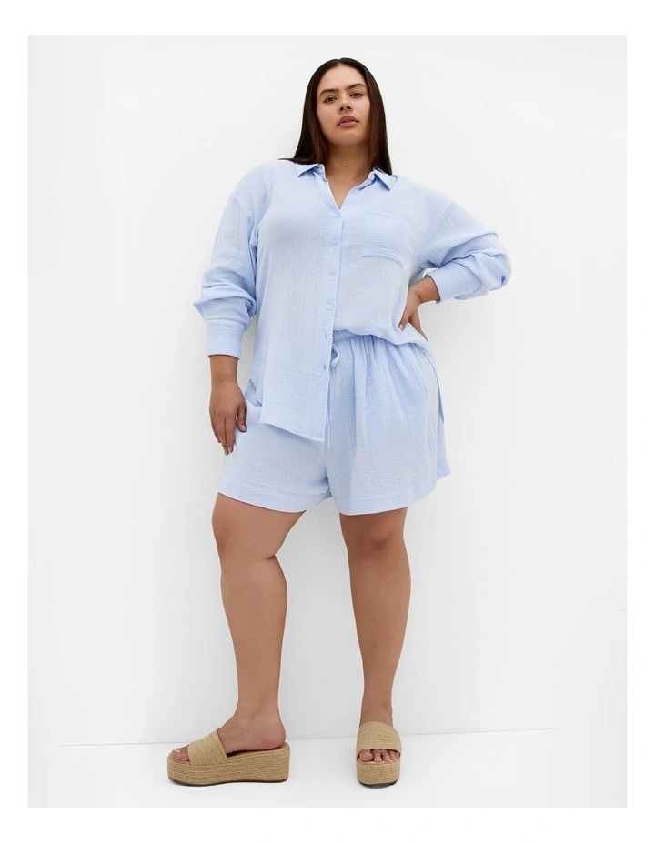 Plus Size Havana Relaxed Short in Blue image 1