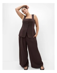 Plus Size Abbie Vest in Chocolate
