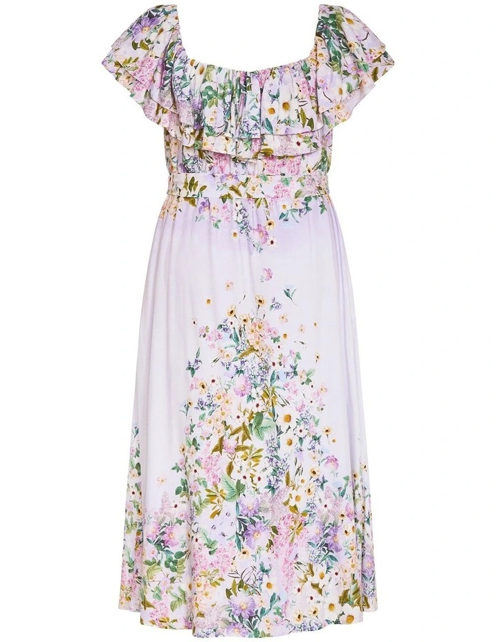 Plus Size Garden Party Off Shoulder Maxi Dress in Lilac image 6