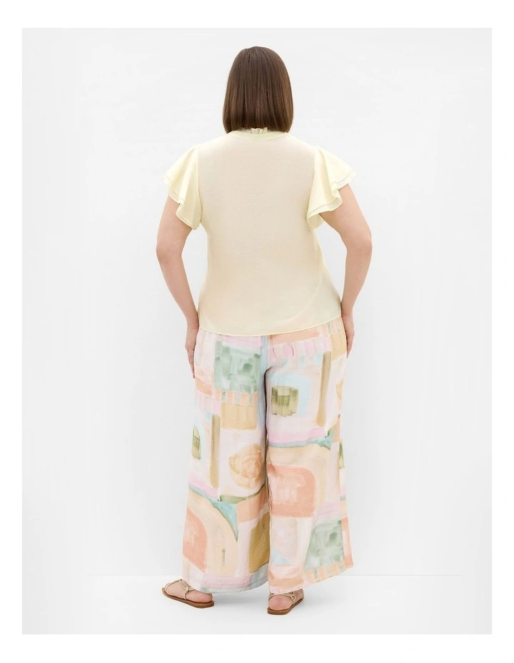 Plus Size Dakota Flutter Sleeve Top in Lemon Sorbet image 2