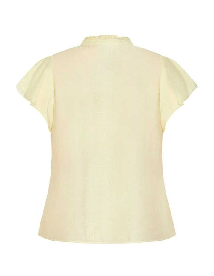 Plus Size Dakota Flutter Sleeve Top in Lemon Sorbet image 4