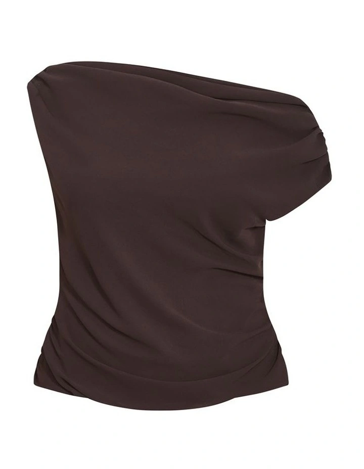 Plus Size Stassi Off Shoulder Top in Espresso image 3