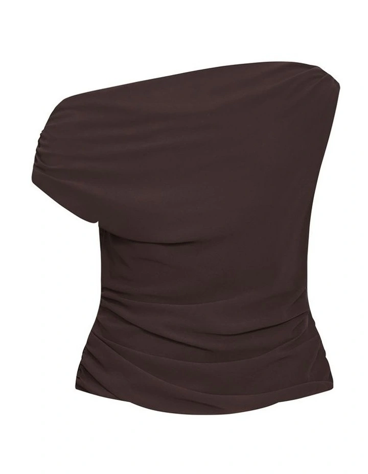 Plus Size Stassi Off Shoulder Top in Espresso image 4