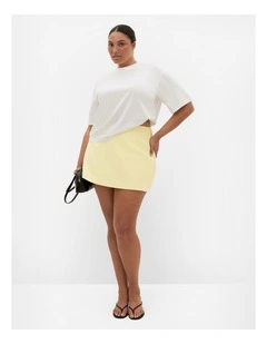 Plus Size Abbie Mini Skort in Lemon Sorbet
