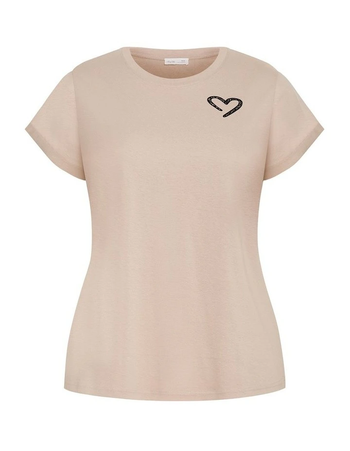 Plus Size Davina Cotton Tee in Stone image 3