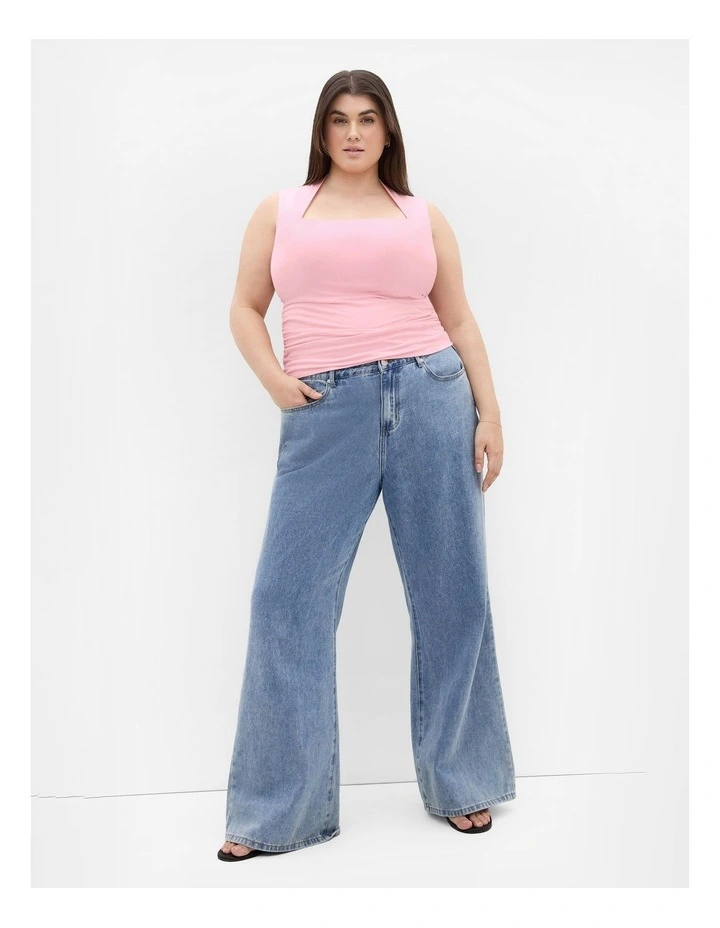 Plus Size Milly Square Neck Tank in Heavenly Pink image 1