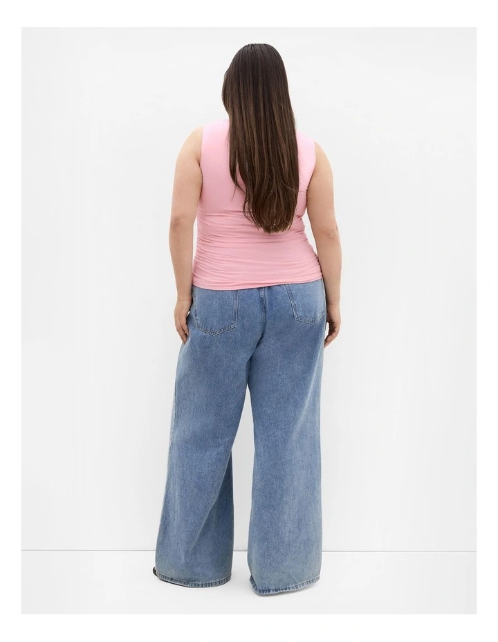 Plus Size Milly Square Neck Tank in Heavenly Pink image 2