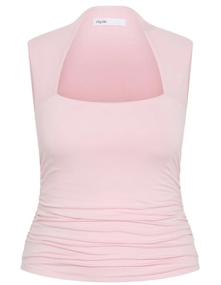 Plus Size Milly Square Neck Tank in Heavenly Pink image 3