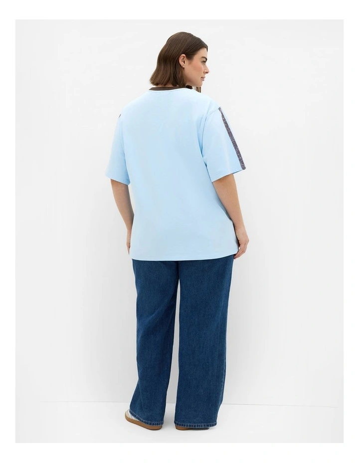 Plus Size Wild Pegasus Cotton Tee in Blue image 2