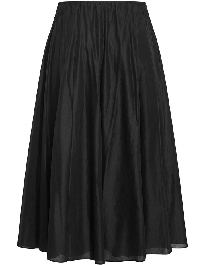 Plus Size Elissia Drawstring Cotton Maxi Skirt in Black image 5