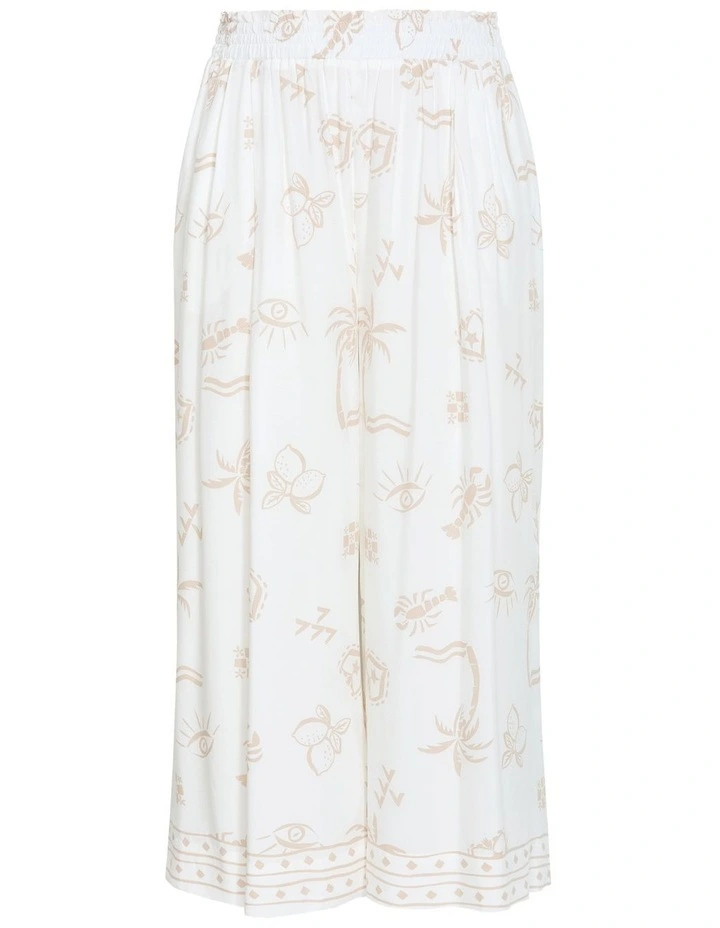 Plus Size Alessia Border Print Pant in Ivory image 3