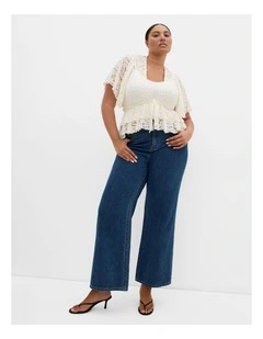 Plus Size Lily Lace Top in Creme