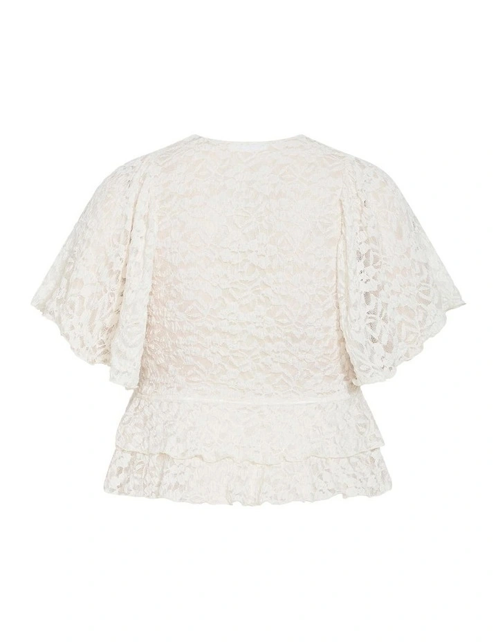 Plus Size Lily Lace Top in Creme image 4