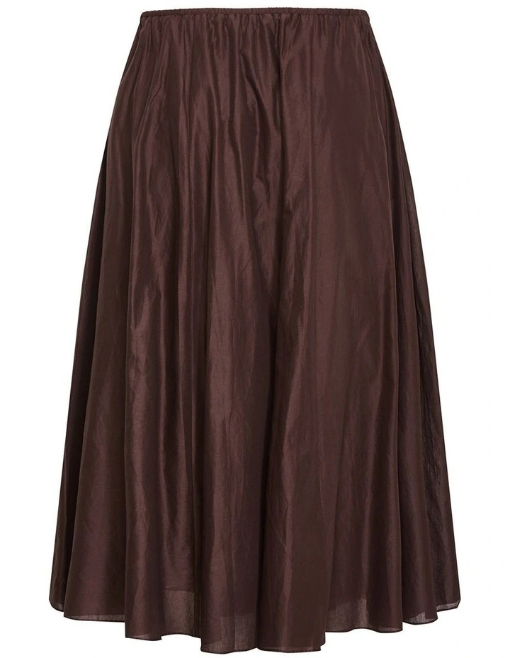 Plus Size Elissia Cotton Maxi Skirt in Dark Chocolate image 4