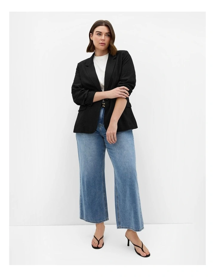 Plus Size Aria Lightweight Blazer in Black image 1