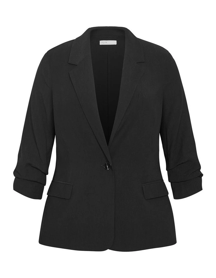 Plus Size Aria Lightweight Blazer in Black image 3