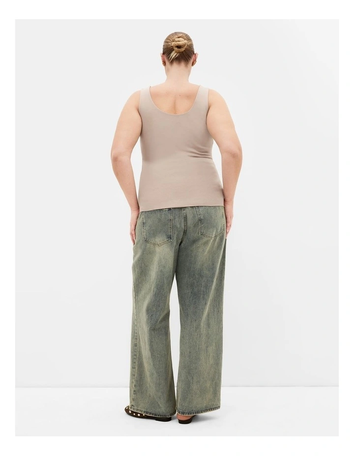 Plus Size Amelia Scoop Neck Tank in Neutral image 2