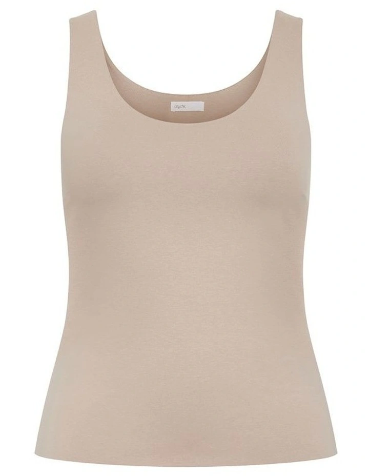 Plus Size Amelia Scoop Neck Tank in Neutral image 4