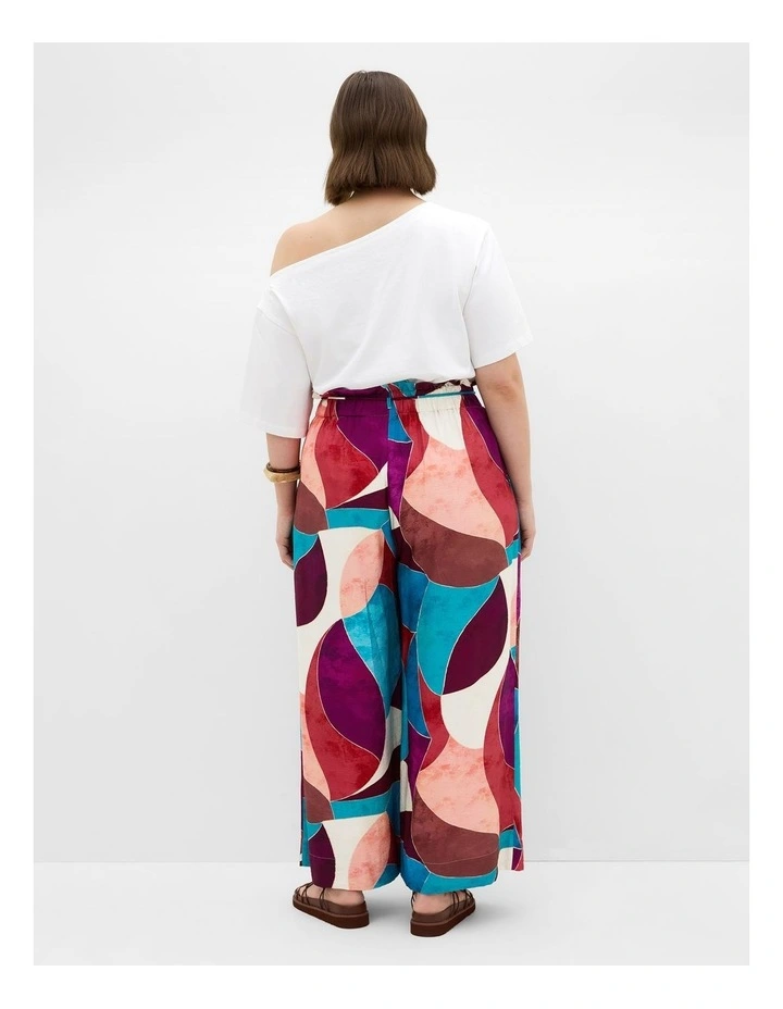 Plus Size Lexi Geometric Print Wide Leg Pant in Purple image 2