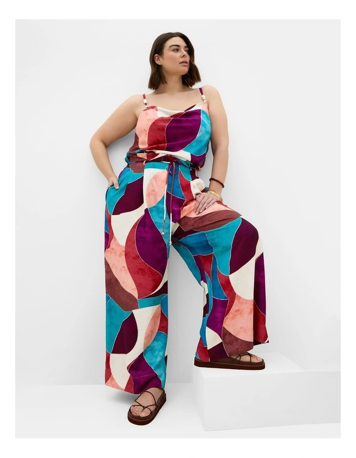 Plus Size Lexi Geometric Print Wide Leg Pant in Purple image 3