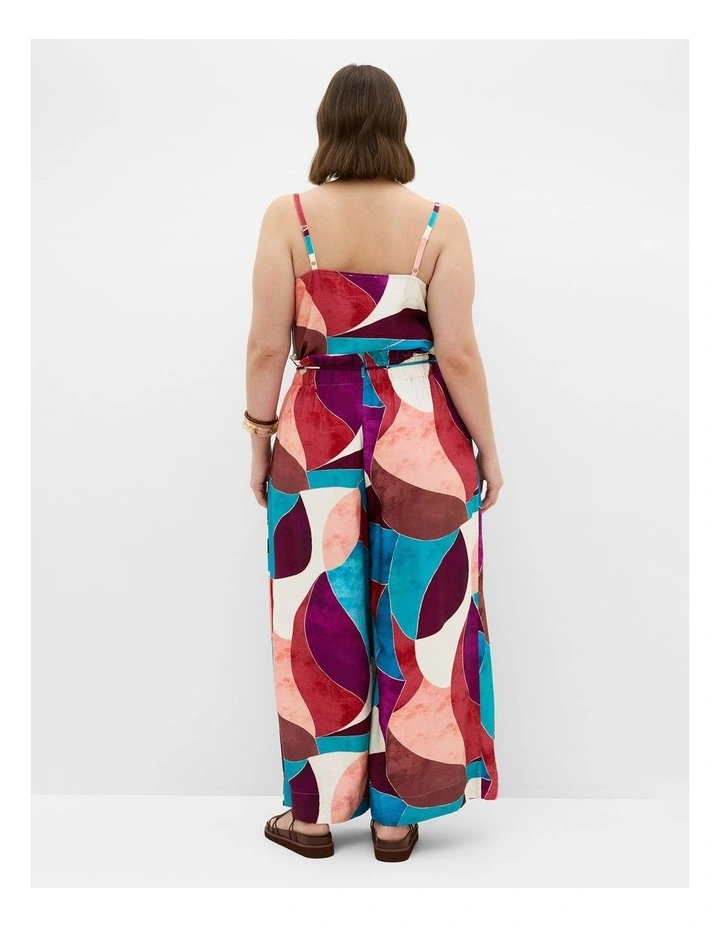 Plus Size Lexi Geometric Print Wide Leg Pant in Purple image 4