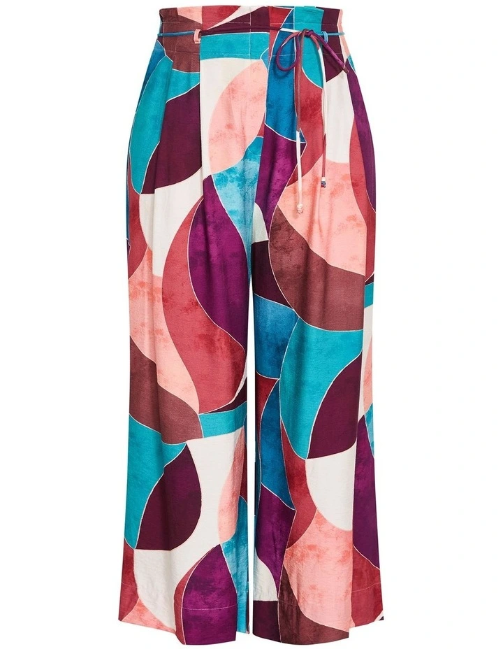 Plus Size Lexi Geometric Print Wide Leg Pant in Purple image 5