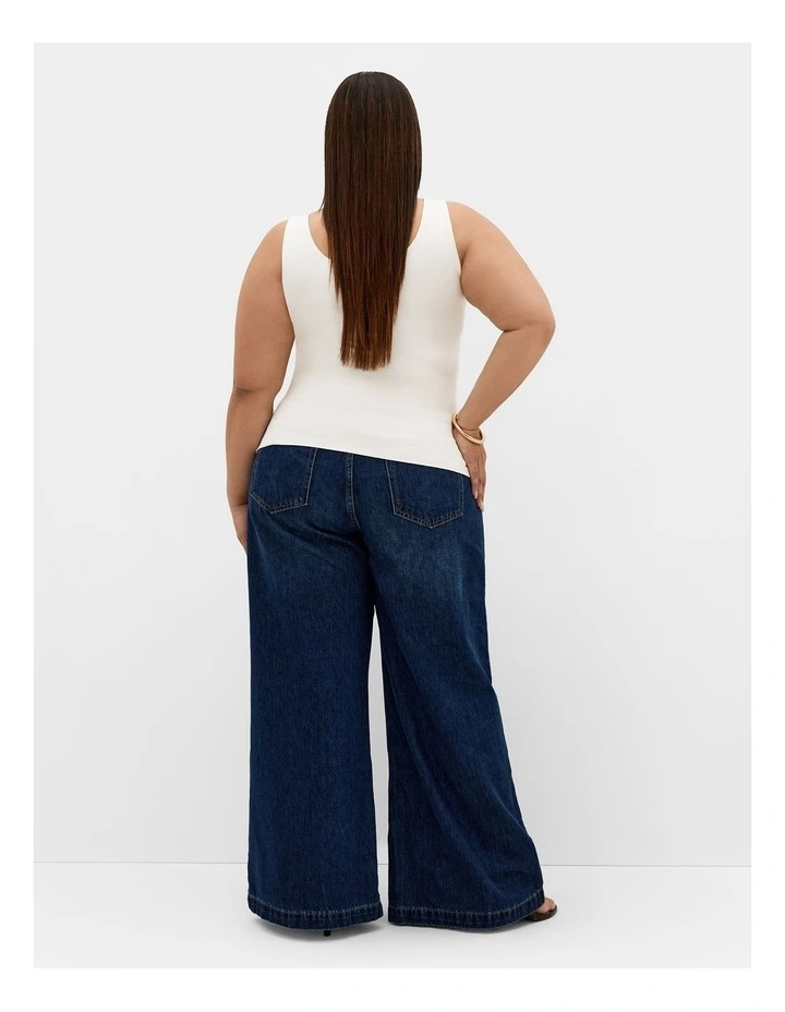 Plus Size Amelia Scoop Neck Tank in Ivory image 2