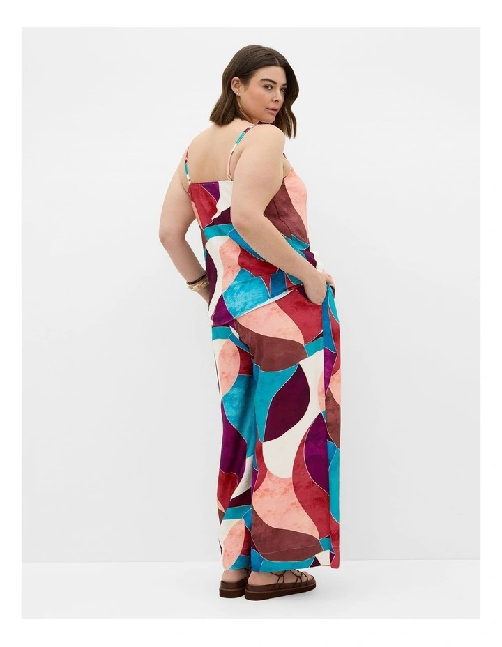 Plus Size Lexi Geometric Print Cowl Neck Top in Purple image 2