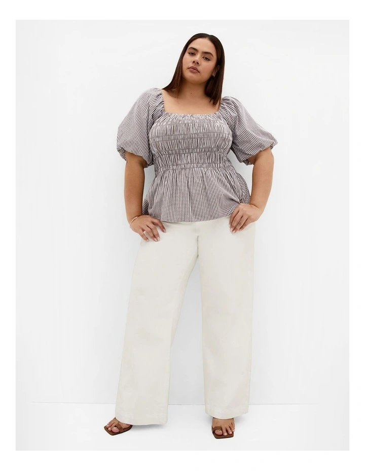 Plus Size Belle Gingham Top in Chocolate image 1