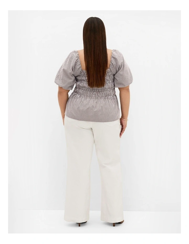 Plus Size Belle Gingham Top in Chocolate image 2