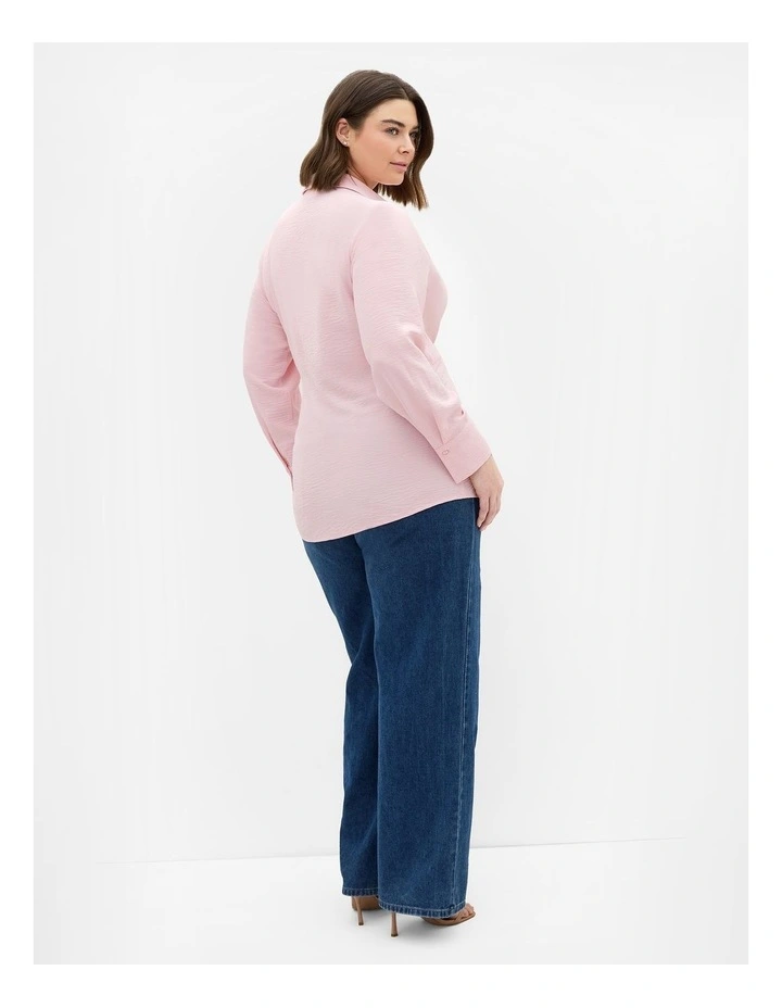 Plus Size Telia Side Tie Shirt in Heavenly Pink image 2
