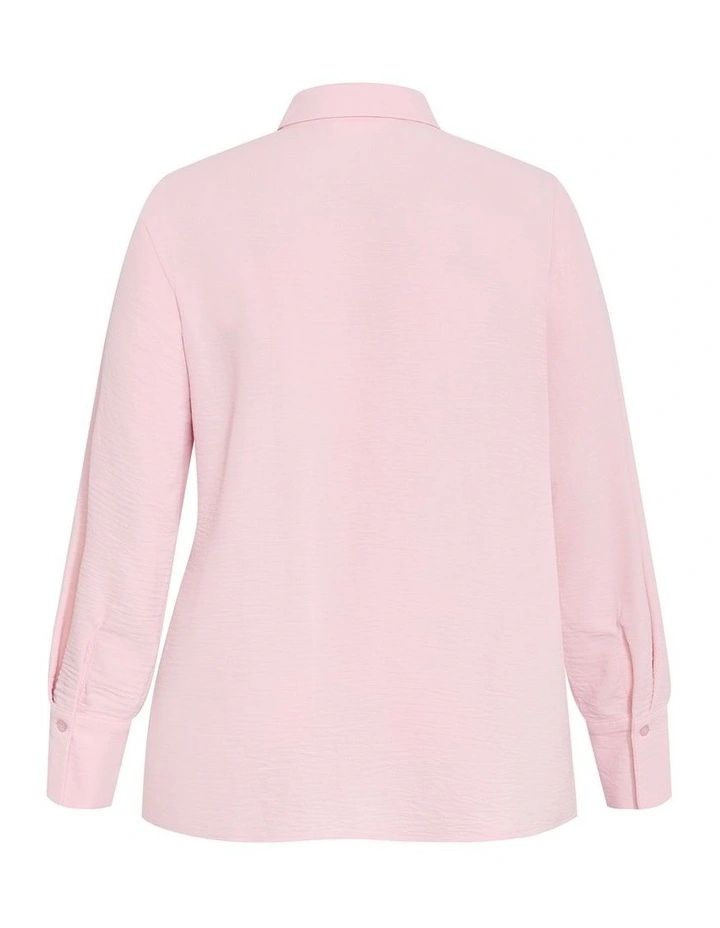Plus Size Telia Side Tie Shirt in Heavenly Pink image 4
