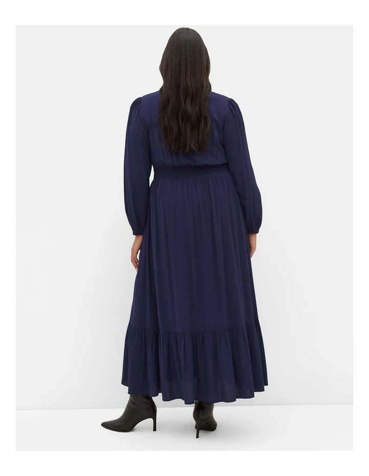 Plus Size Elsie Long Sleeve Maxi Dress in Navy image 2